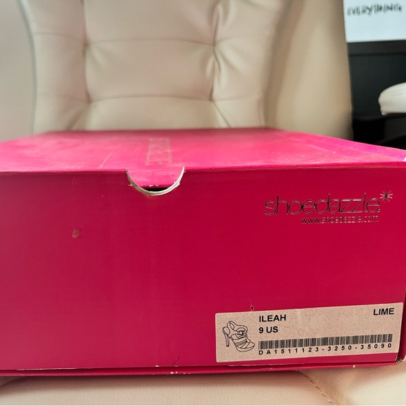 SHOEDAZZLE Ileah Cork Heels/ Size 9 / Lime Faux Snakeskin / New - Picture 5 of 5